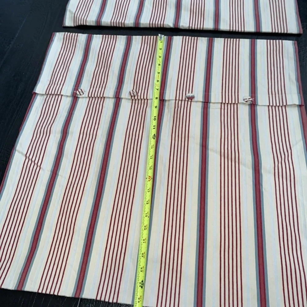 IKEA Alvine Raffla Pillow Cover SET (2) 25”‎ x 25” Stripes 100% Cotton Buttons